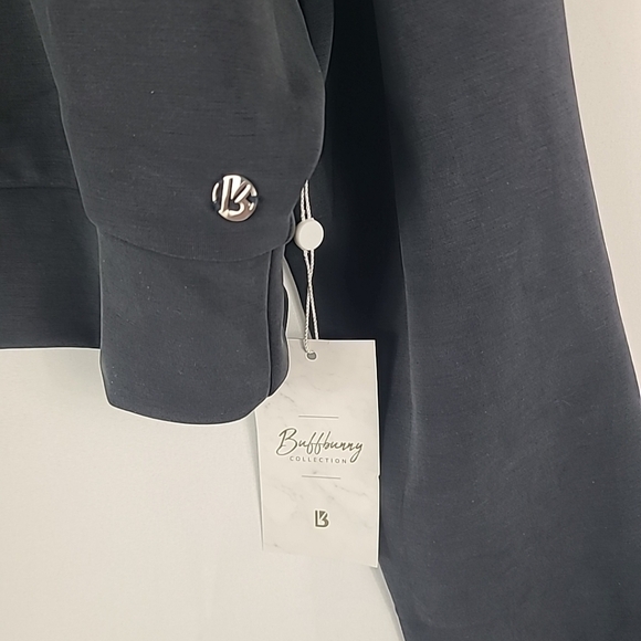 NWT Buff Bunny Women's Recycled Crew Pullover Sweatshirt Black Sz S $64 - Picture 2 of 6